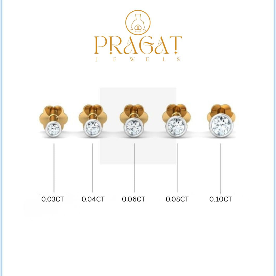 Natural Diamond Stud Diamond Nose Stud, Genuine Diamond Nose Stud,