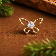 Butterfly & Stud Nosepin Handmade Minimalist Jewelry NP1164