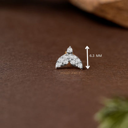 Elegant Diamond Wing Nose Pin/Graceful Twin Wing Diamond Nose Stud/NP1226
