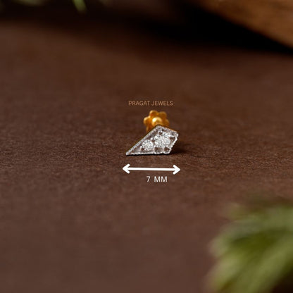 Elegant Diamond Kite Shape Nose Pin/Minimalist Diamond Kite Nose Pin/NP1216