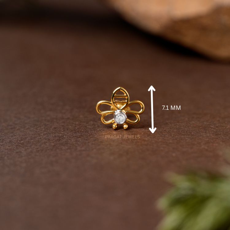 Mini Butterfly Diamond Stud/Butterfly Shape Diamond Stud/Gold Butterfly Stud/np1256