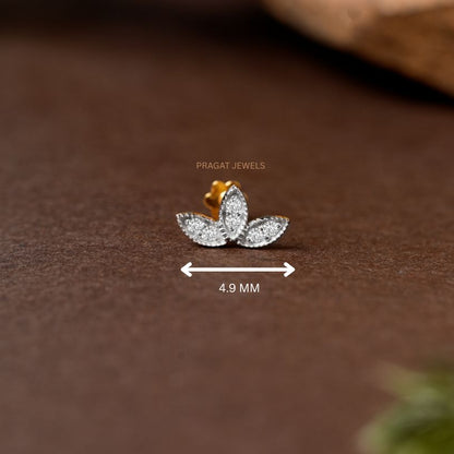Gold Diamond Serpent Snake Nose Pin/Winding Snake Nose Stud with Decorative Flower Back/np1220