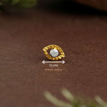 Golden Evil Eye Nosepin/Nazar Spark Gold Nose Stud/Diamond Eye Glow Nosepin/NP1307