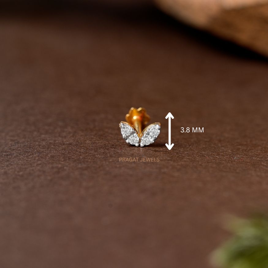 Elegant Diamond Butterfly Nose Pin/Graceful Butterfly Diamond Nose Stud/NP1174