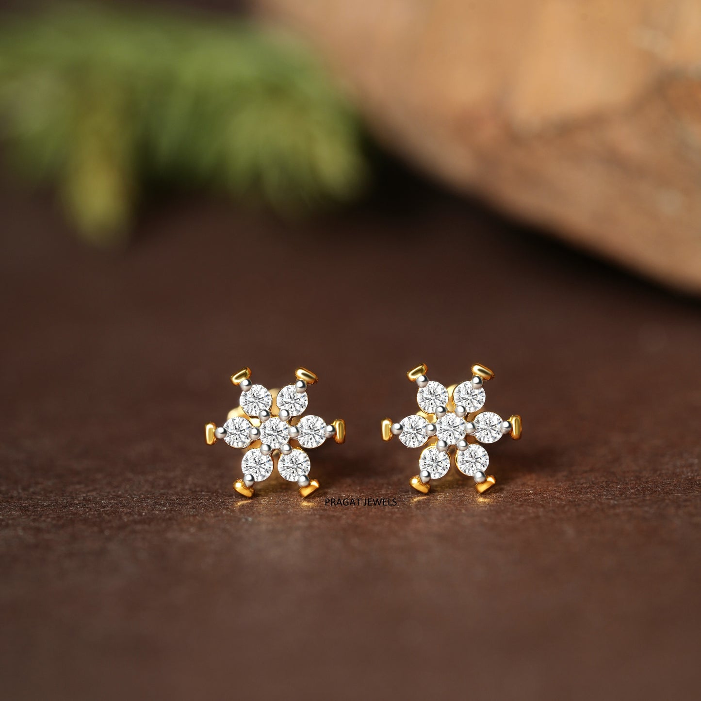 Celestial Trio Gold Earrings/Sparkling Cluster Stud Earrings/Harmony Trio Gold Earrings/NP0817