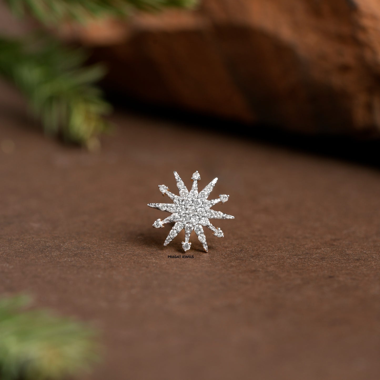 10MM Celestial Star Real Diamond Nosepin ,Handcrafted Just for The star Of Your Life.NP1118