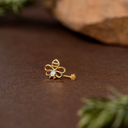 Mini Butterfly Diamond Stud/Butterfly Shape Diamond Stud/Gold Butterfly Stud/np1256