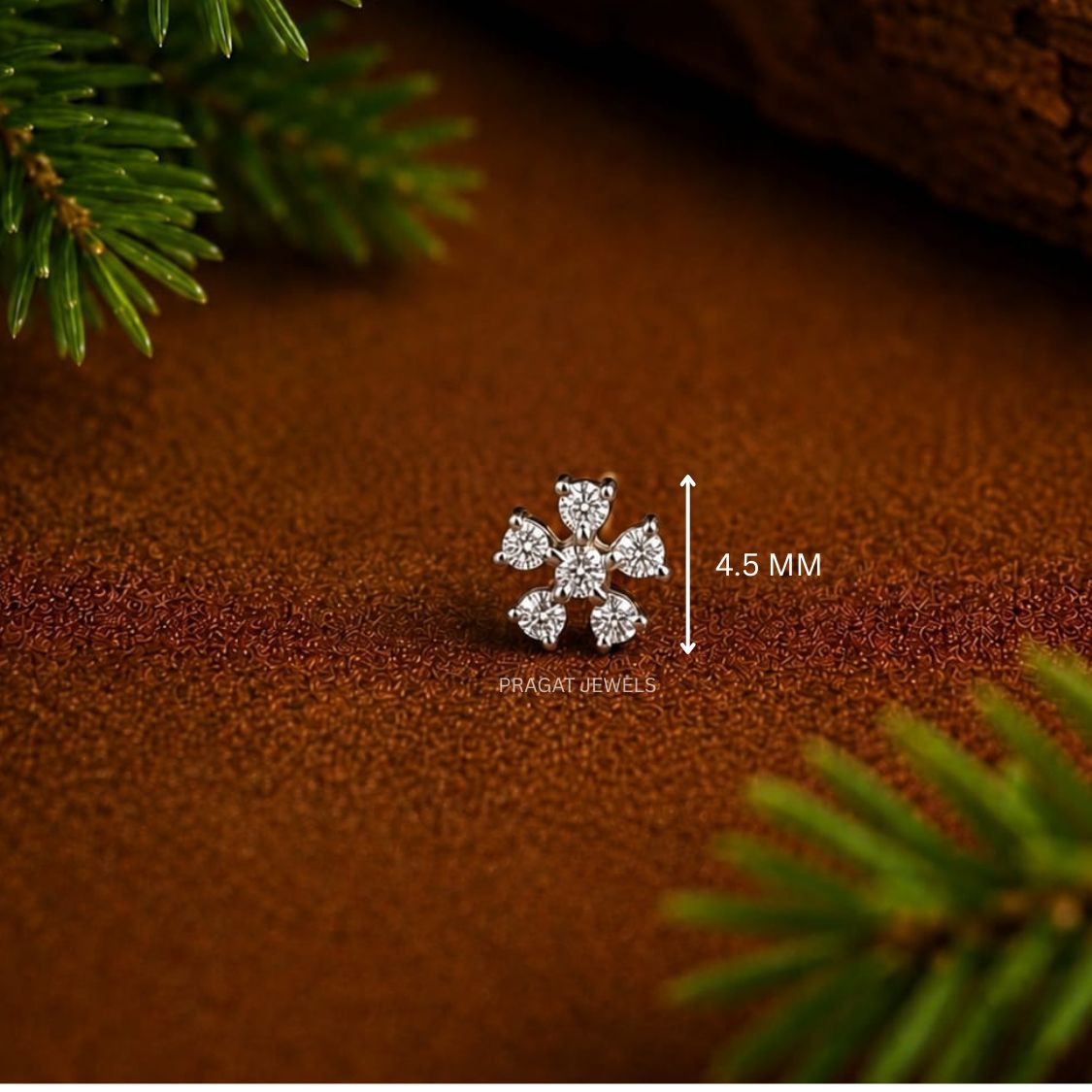 Nose Pin – Delicate 6 stone Nosepin| NP0143