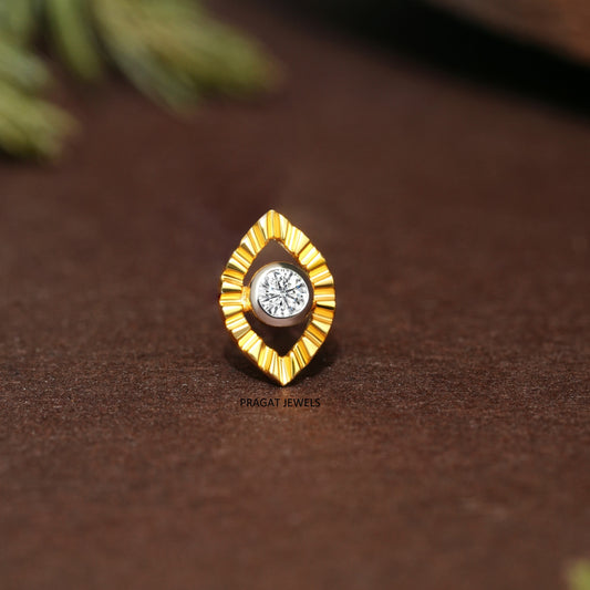Golden Evil Eye Nosepin/Nazar Spark Gold Nose Stud/Diamond Eye Glow Nosepin/NP1307