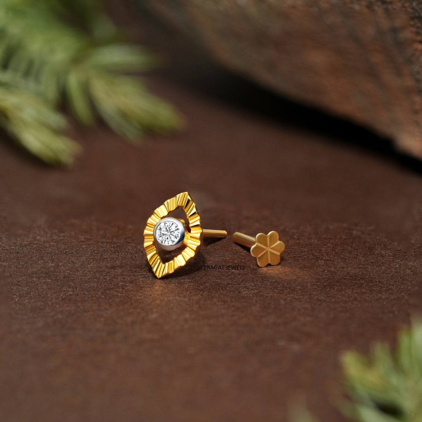 Golden Evil Eye Nosepin/Nazar Spark Gold Nose Stud/Diamond Eye Glow Nosepin/NP1307