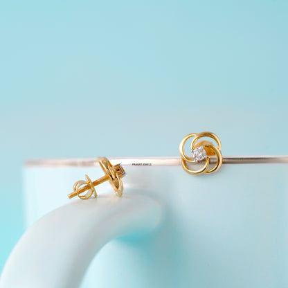 Diamond Flower Earrings Handcrafted With Love For the Special Moments Of Your Life.ER02015