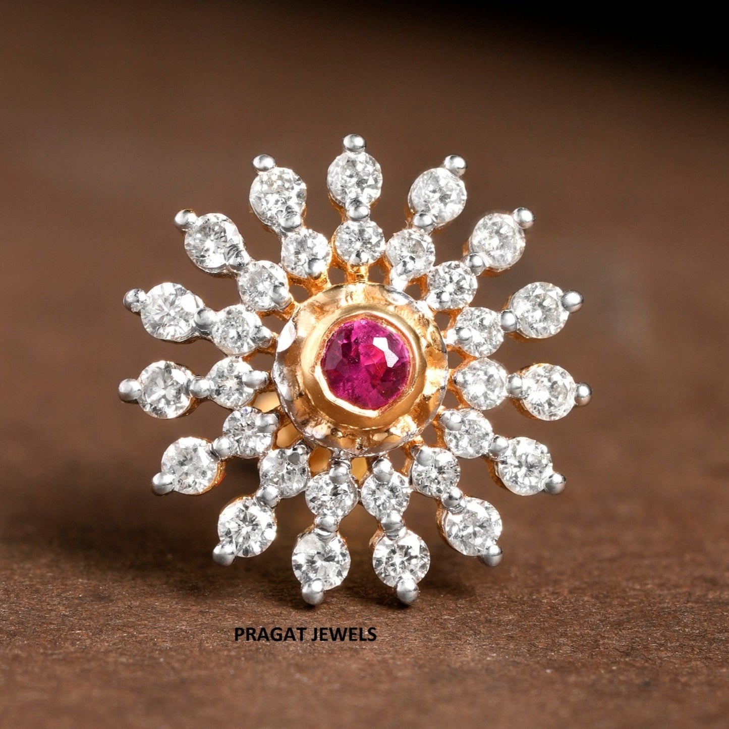 Diamond Nosepin Solitaire Yellow Gold Brillant Cut Diamond Hand crafted with love - PRAGAT JEWELS