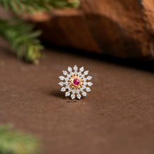 Nosepin Solitaire Yellow Gold Brillant Cut Hand crafted with love NP1108