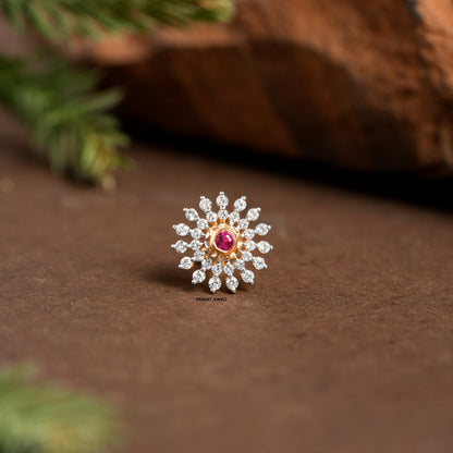 Diamond Nosepin Solitaire Yellow Gold Brillant Cut Diamond Hand crafted with love NP1108