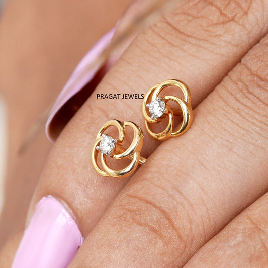 Diamond Flower Earrings Handcrafted With Love For the Special Moments Of Your Life.ER02015