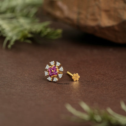 Pink Stardust Nosepin/Pink Petal Luxe Nosepin/Floral Ruby Spark Nosepin/NP0717
