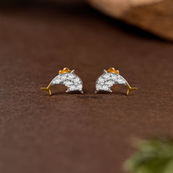 Natural  Dolphin Earring | Handmade Minimalist Jewelry Best Gift for her | Fine Jewelry NP1246