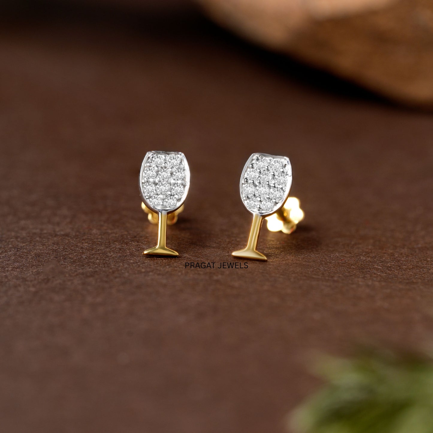 Minimalist Baby Stud Earrings / Wine Glass Earrings /Classic Earrings /Bridesmaid Gift / 18K Gold /Gift For Her NP1236