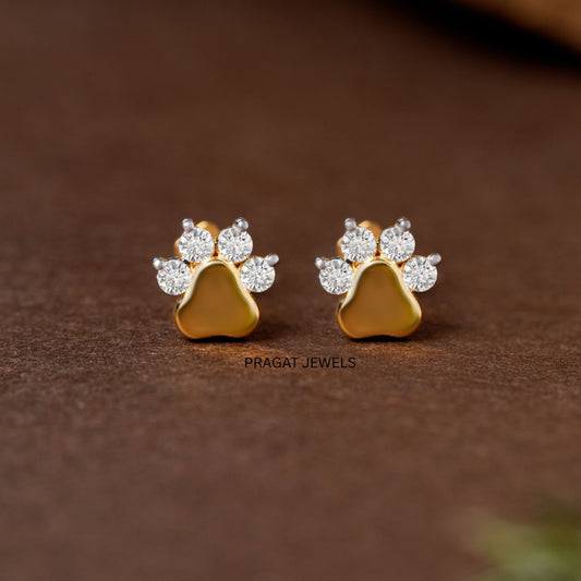 Solid Gold Cherry Blossom Stud Earrings, Dainty Yellow Gold Sakura Flower Earrings, Real Gold Gift for Her NP1257