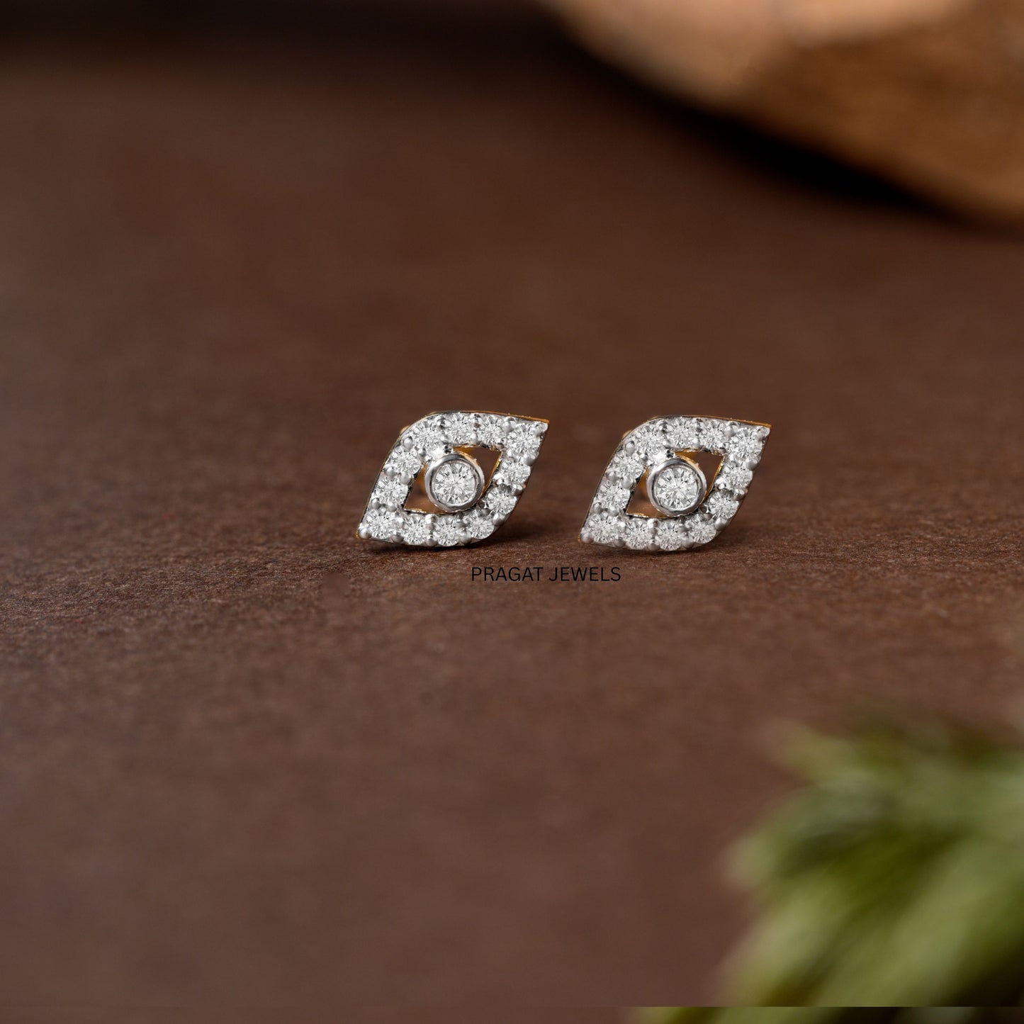 Minimal Diamond Stud Earrings | Evil Eye Inspired Dainty Jewelry | Everyday Elegant Gift for Her NP1235
