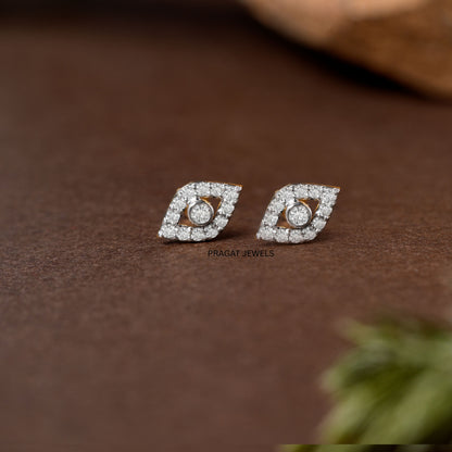 Minimal Diamond Stud Earrings | Evil Eye Inspired Dainty Jewelry | Everyday Elegant Gift for Her NP1235