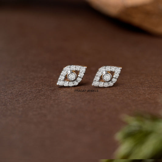 Minimal Diamond Stud Earrings | Evil Eye Inspired Dainty Jewelry | Everyday Elegant Gift for Her NP1235