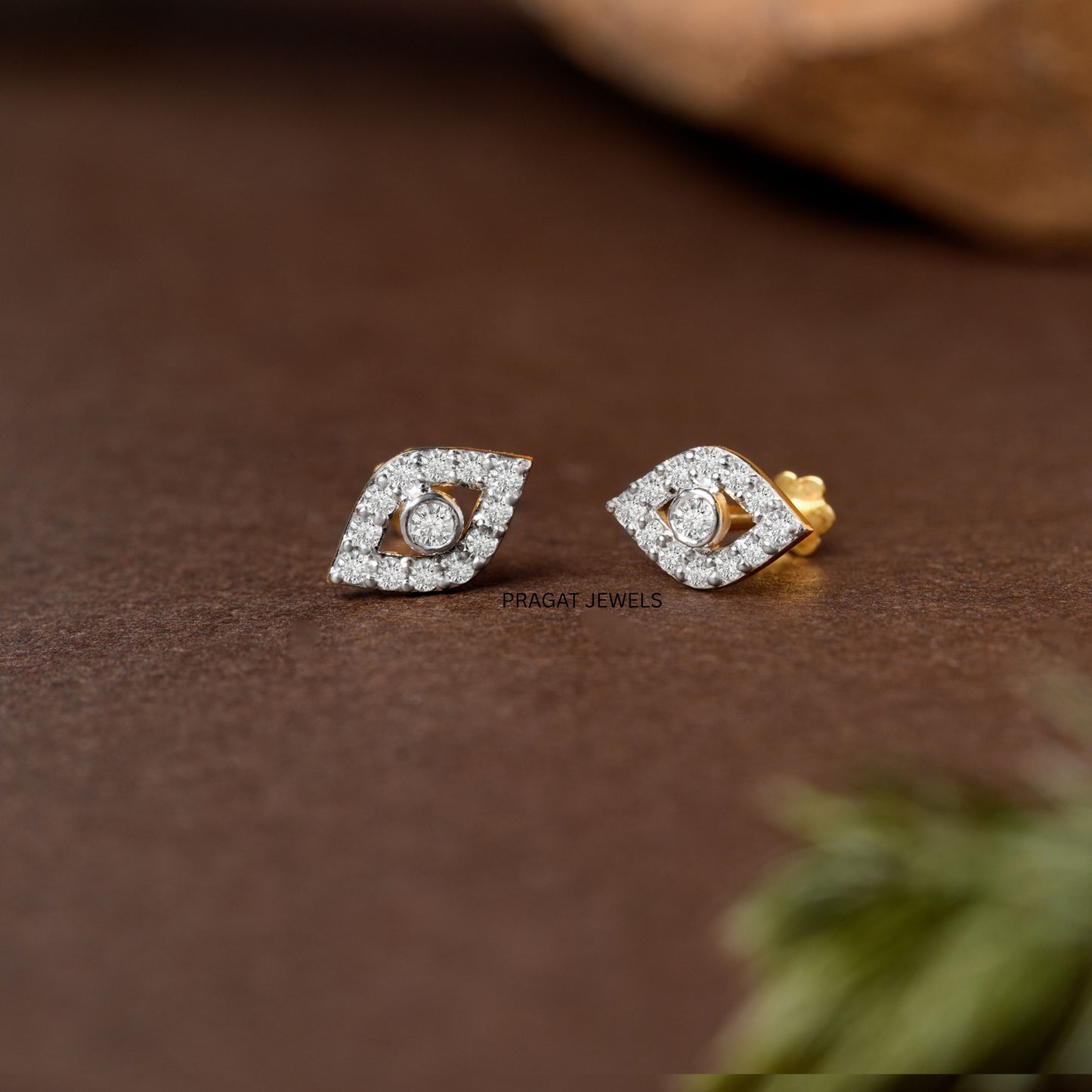 Minimal Diamond Stud Earrings | Evil Eye Inspired Dainty Jewelry | Everyday Elegant Gift for Her NP1235