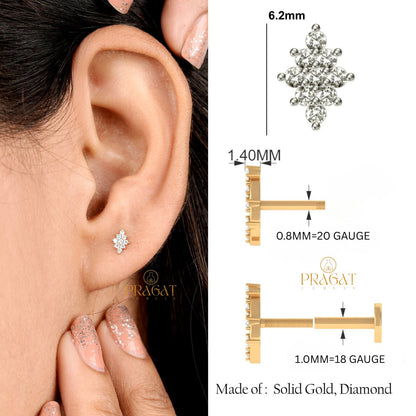 Snowflake Spark Diamond Stud/Frost Star Diamond Stud/NP0797