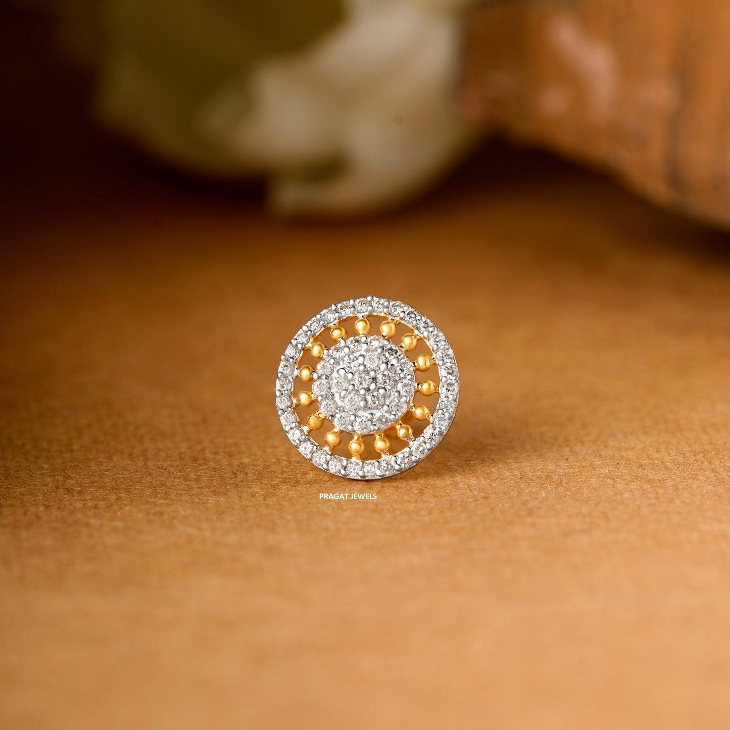 Spherica Diamond Stud  11mm medium size Cluster Nosepin A precious Gift for The Percious One.NP1074