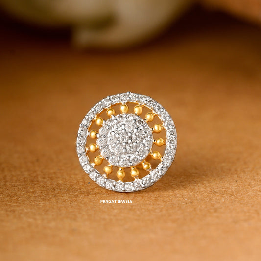 Spherica Diamond Stud  11mm medium size Cluster Nosepin A precious Gift for The Percious One.NP1074