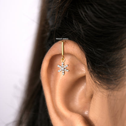 Flowers 18K Yellow Gold Helix Bugadi With Brilliant Cut NP0564