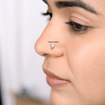Gold Diamond Flower Stud: Nose, Tragus, Conch Piercing NP1161