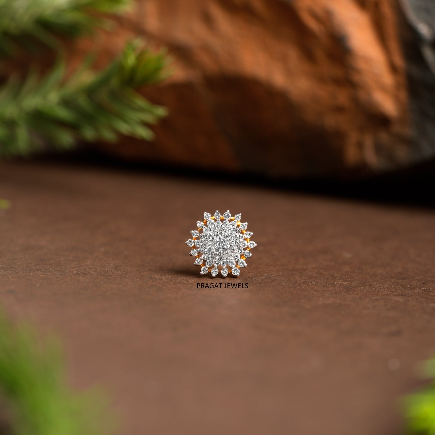 Flower Nose Stud, Diamante Nose Stud,Crystal Nose Pin  women Gift for The Percious One.NP0667