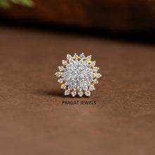 Flower Nose Stud,Crystal Nose Pin  women Gift for The Percious One.NP0667