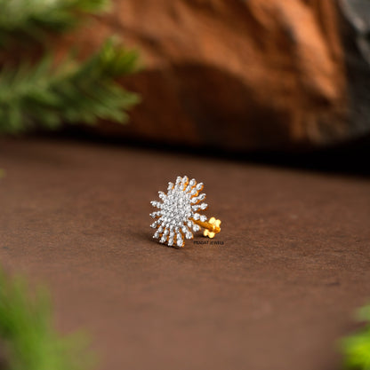 Flower Nosepin Gold Diamond Nosepin  for women Gift for The Percious One.NP0667