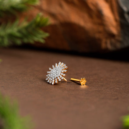 Flower Nosepin Gold Diamond Nosepin  for women Gift for The Percious One.NP0667