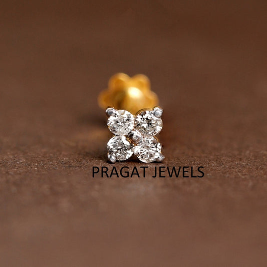 Affordable nosepin for daily wear ,Flower Nose Stud, Diamond Nose Stud,NP0132