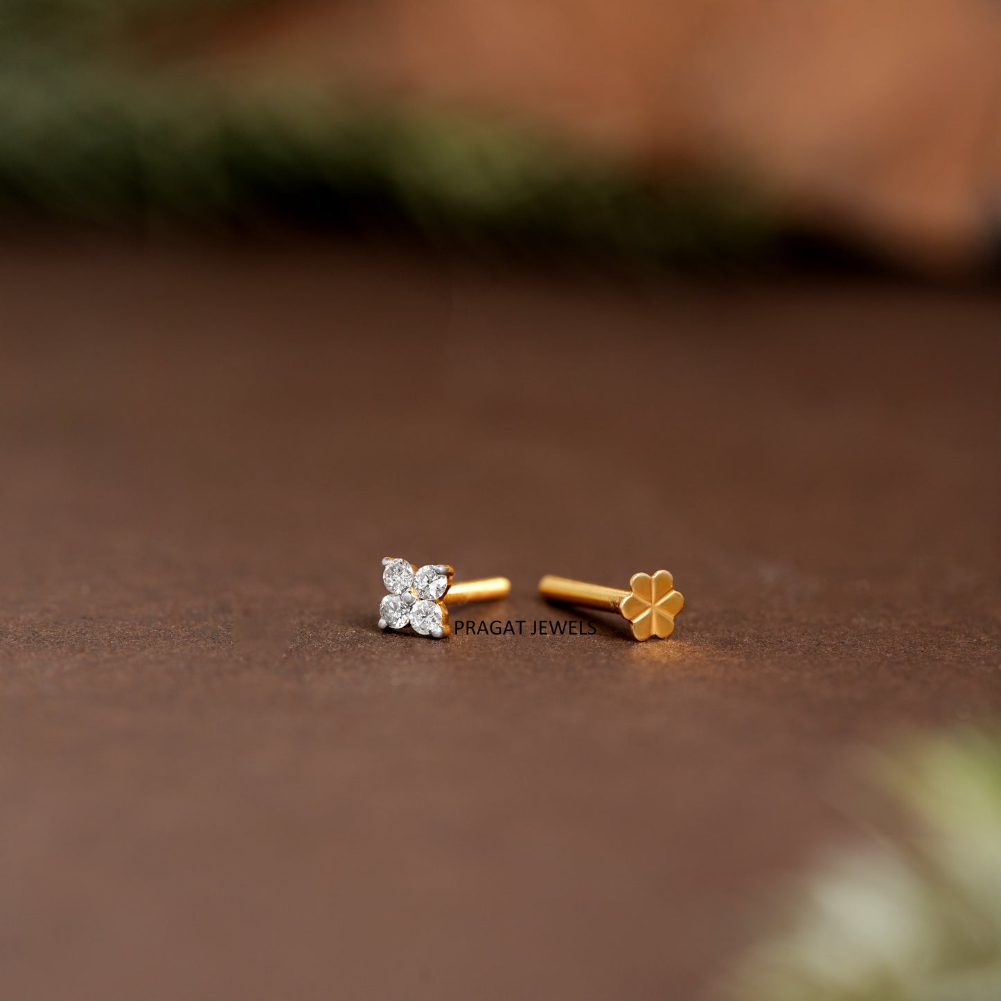 Affordable nosepin for daily wear ,Flower Nose Stud, Diamond Nose Stud,NP0132