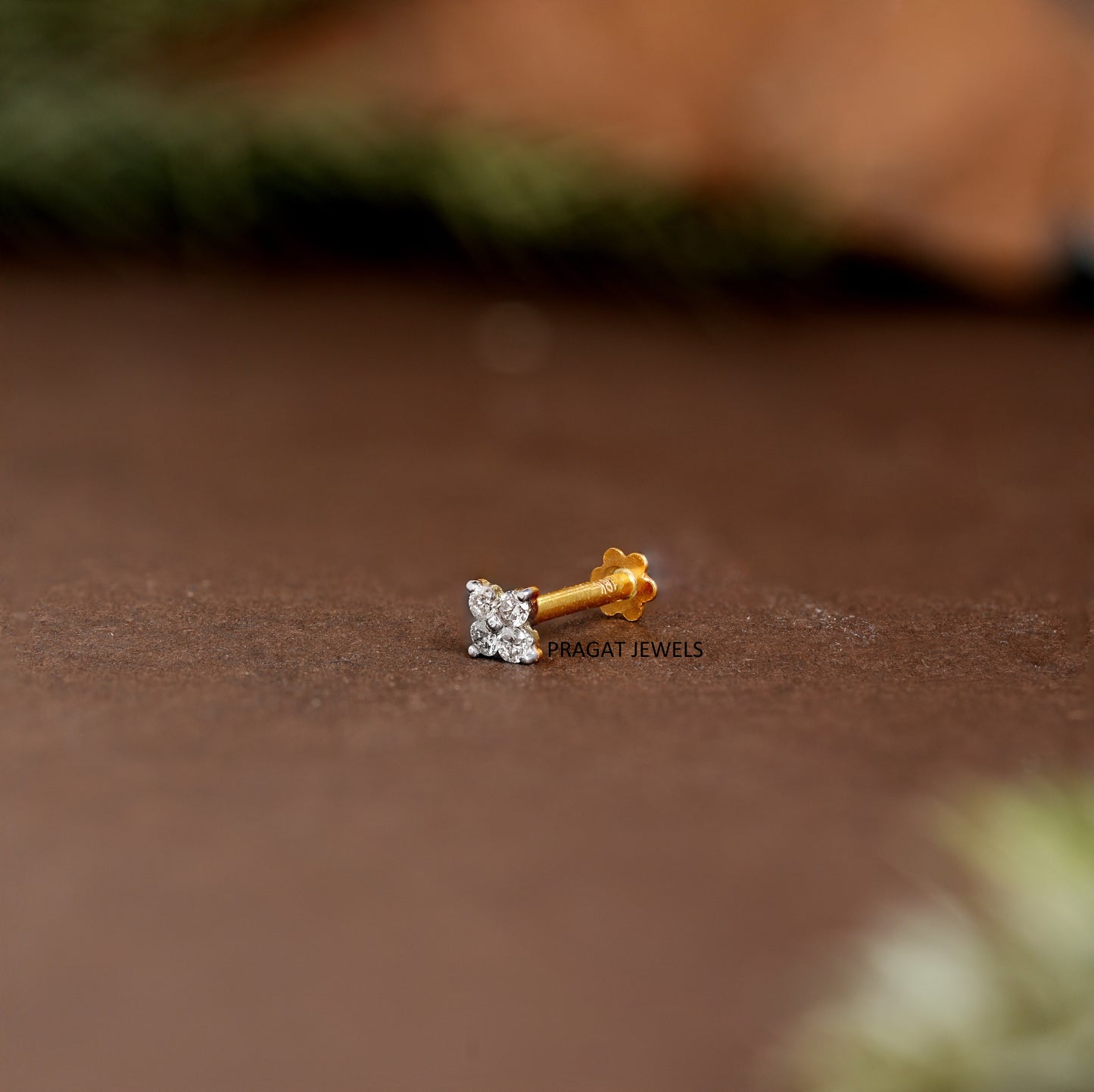 Affordable nosepin for daily wear ,Flower Nose Stud, Diamond Nose Stud,NP0132