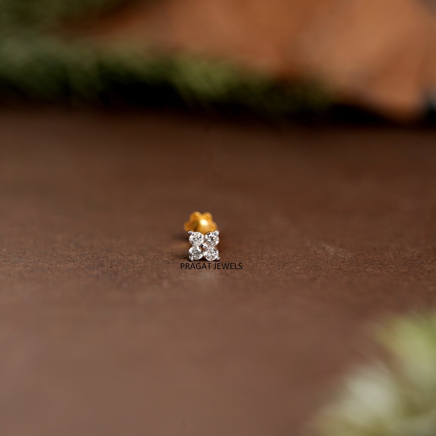 Affordable nosepin for daily wear ,Flower Nose Stud, Diamond Nose Stud,NP0132