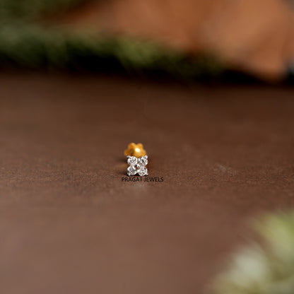 Affordable nosepin for daily wear ,Flower Nose Stud, Diamond Nose Stud,NP0132