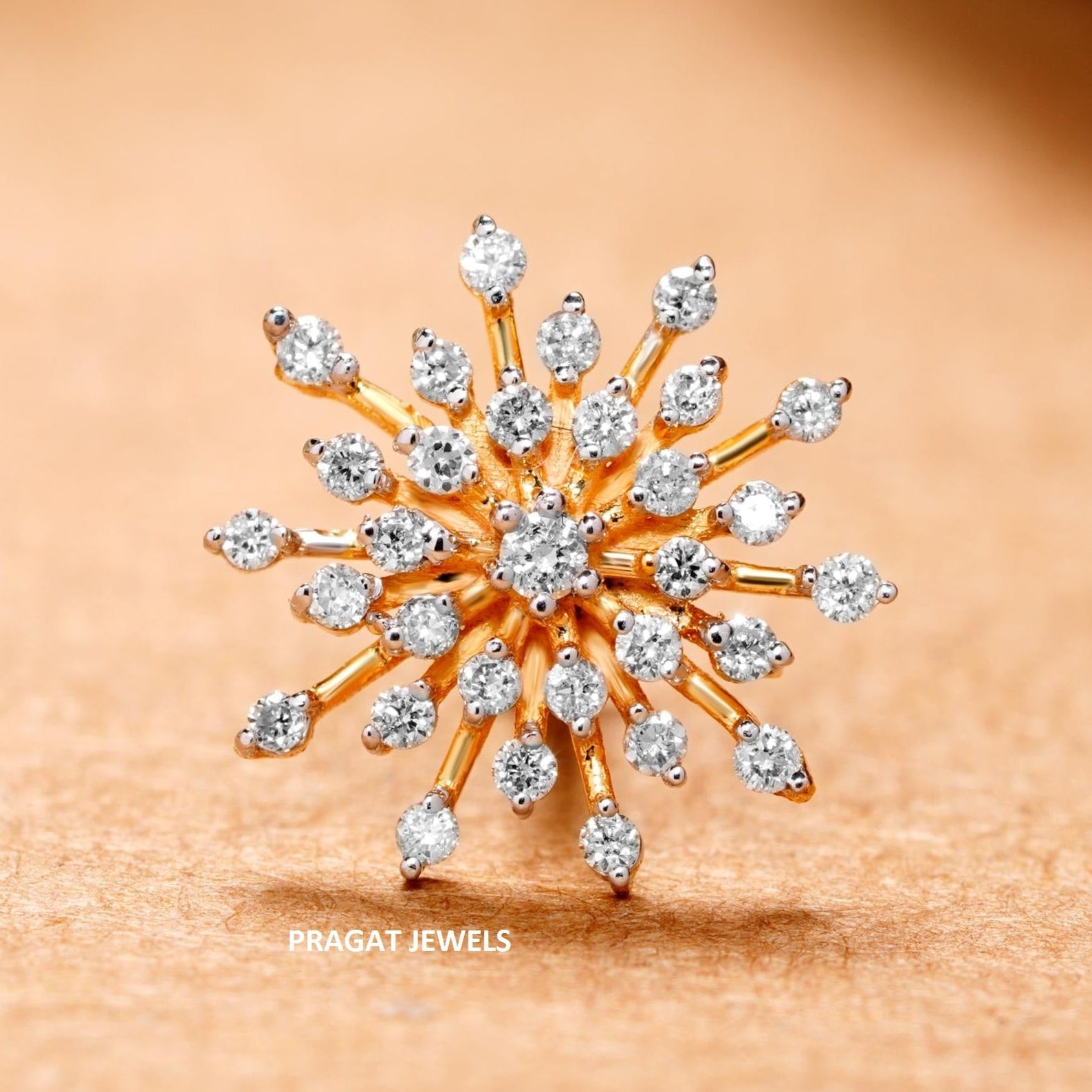 Stunning floral Diamond cocktail Nosepin for women Gift for The Percious One. - PRAGAT JEWELS