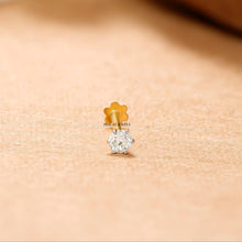 18kt Gold Single Diamond Nosepin/Nosestud/Andi Elegant Nose Jewelry for Women Gift For The Real Diamond Nosestud ,Conch ,lube,Rook , Buy diamond nosepin online - PRAGAT JEWELS