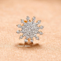 Indian Nose Stud Traditional Nose Stud Indian Nose pin Diamond Nose Piercing Unique Nose Stud 18K Yellow gold Nose Stud  Shape Nose Stud - PRAGAT JEWELS