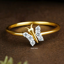 Twilight Butterfly 14KT Gold & Diamond Stud ring for women Gift for The Percious One. - PRAGAT JEWELS