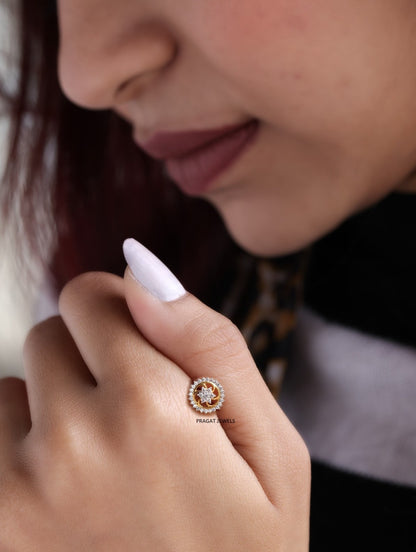 18K Yellow Gold Brillant Cut Diamond Hand crafted with love - PRAGAT JEWELS