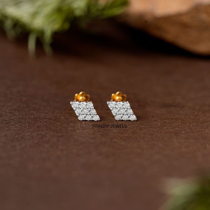 Mini Spark Diamond Stud Earrings/Classic Diamond Mosaic Stud/Petite Diamond Cluster Studs NP0797