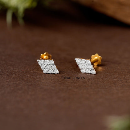 Mini Spark Diamond Stud Earrings/Classic Diamond Mosaic Stud/Petite Diamond Cluster Studs NP0797