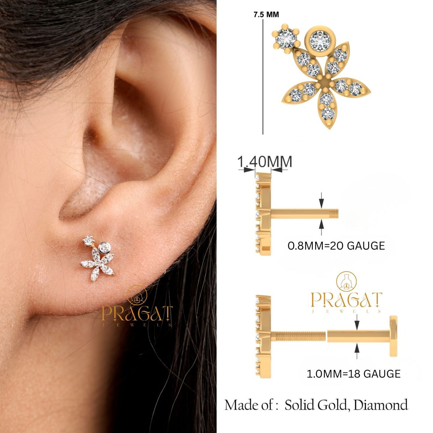 Daisy Bloom Diamond Studs/Petal Grace Diamond Earrings/Floral Whisper Diamond Stud/NP1227