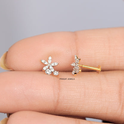 Daisy Bloom Diamond Studs/Petal Grace Diamond Earrings/Floral Whisper Diamond Stud/NP1227